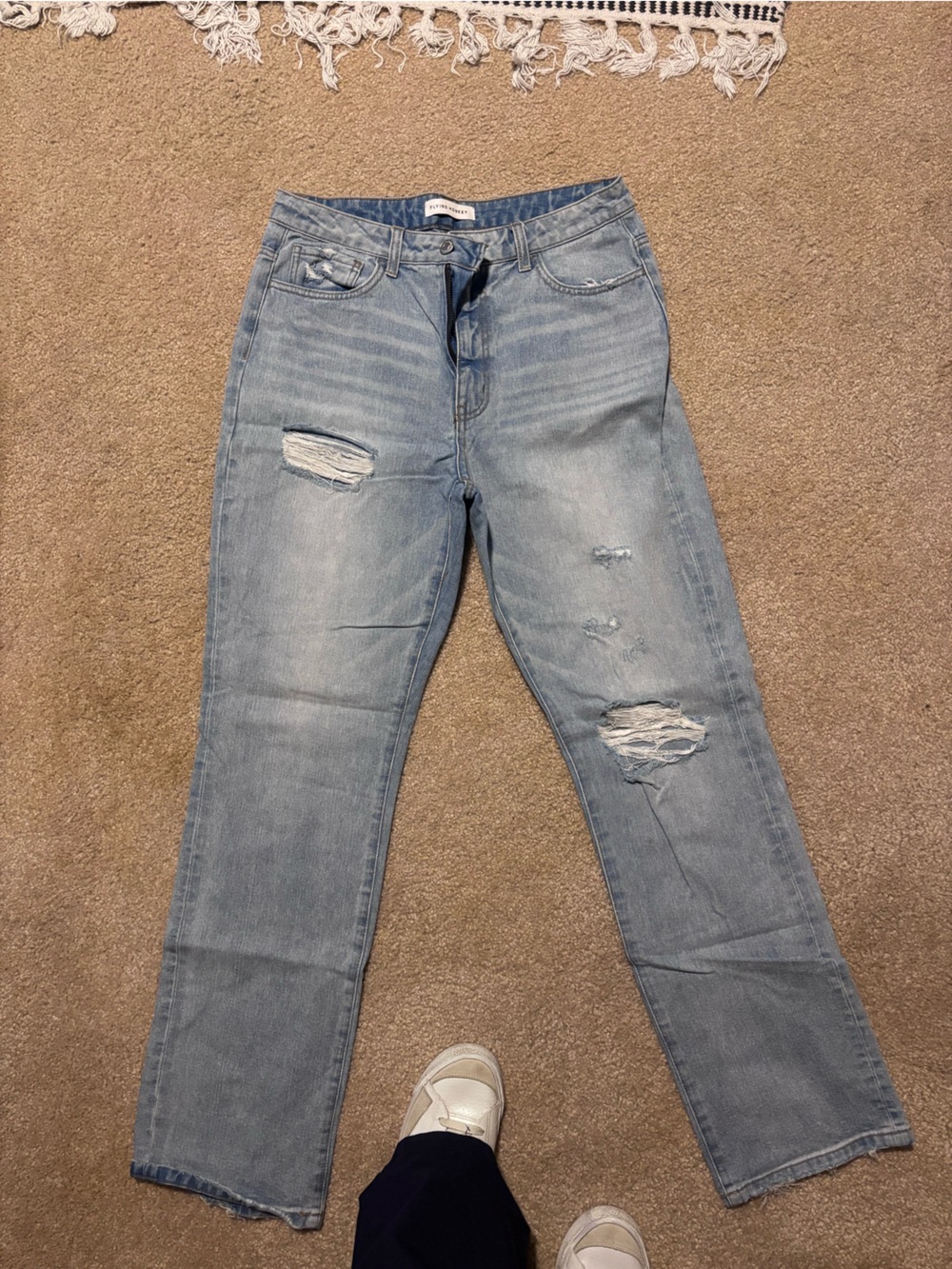 Men's Light Blue Distressed Jeans